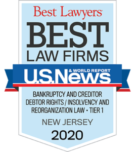 Best Lawyers Best Law Firms - Bankruptcy and Creditor Debtor Rights - Tier 1 - New Jersey 2020 Badge