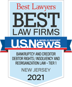 Best Lawyers Best Law Firms - Bankruptcy and Creditor Debtor Rights - Tier 1 - New Jersey 2021 Badge